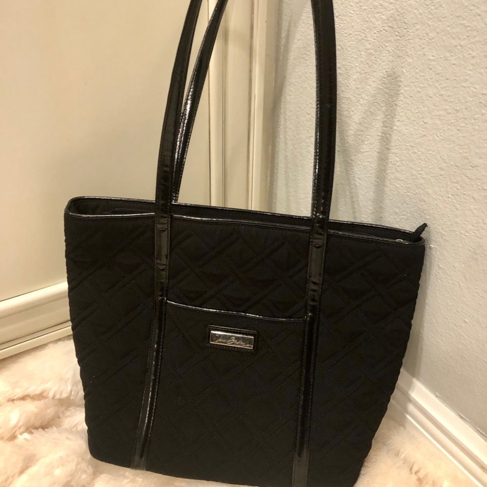 Vera Bradley Black Quilted Tote like new